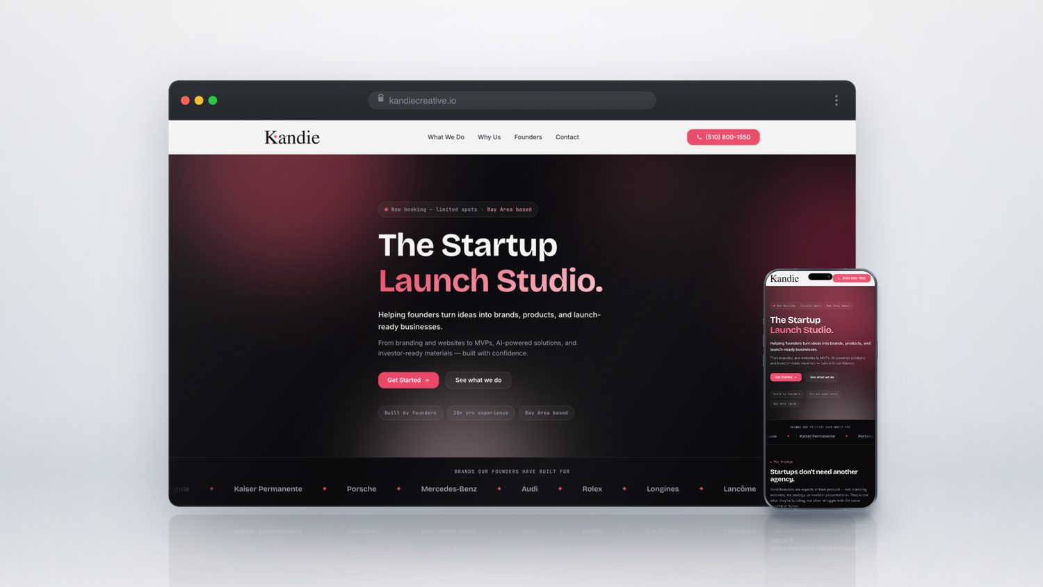 kandiecreative.io on desktop and mobile