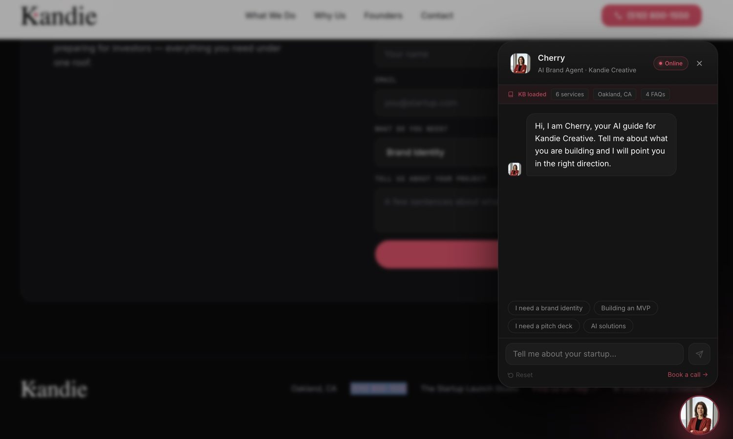Cherry — the AI brand agent built into the site
