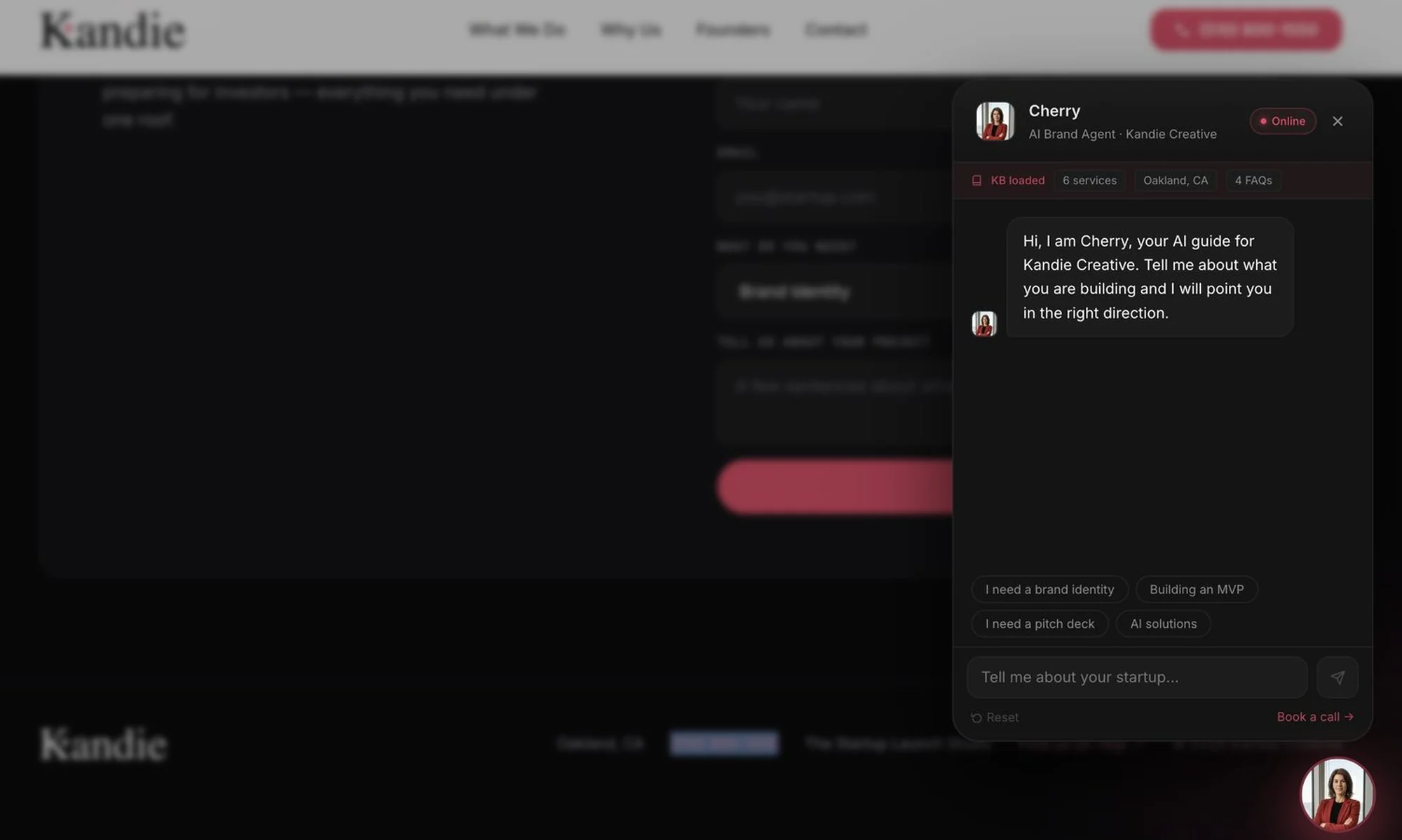 Cherry — the AI brand agent built into the site