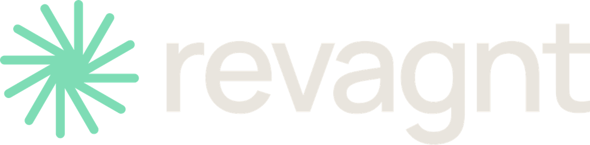 The revagnt logo on a dark ground