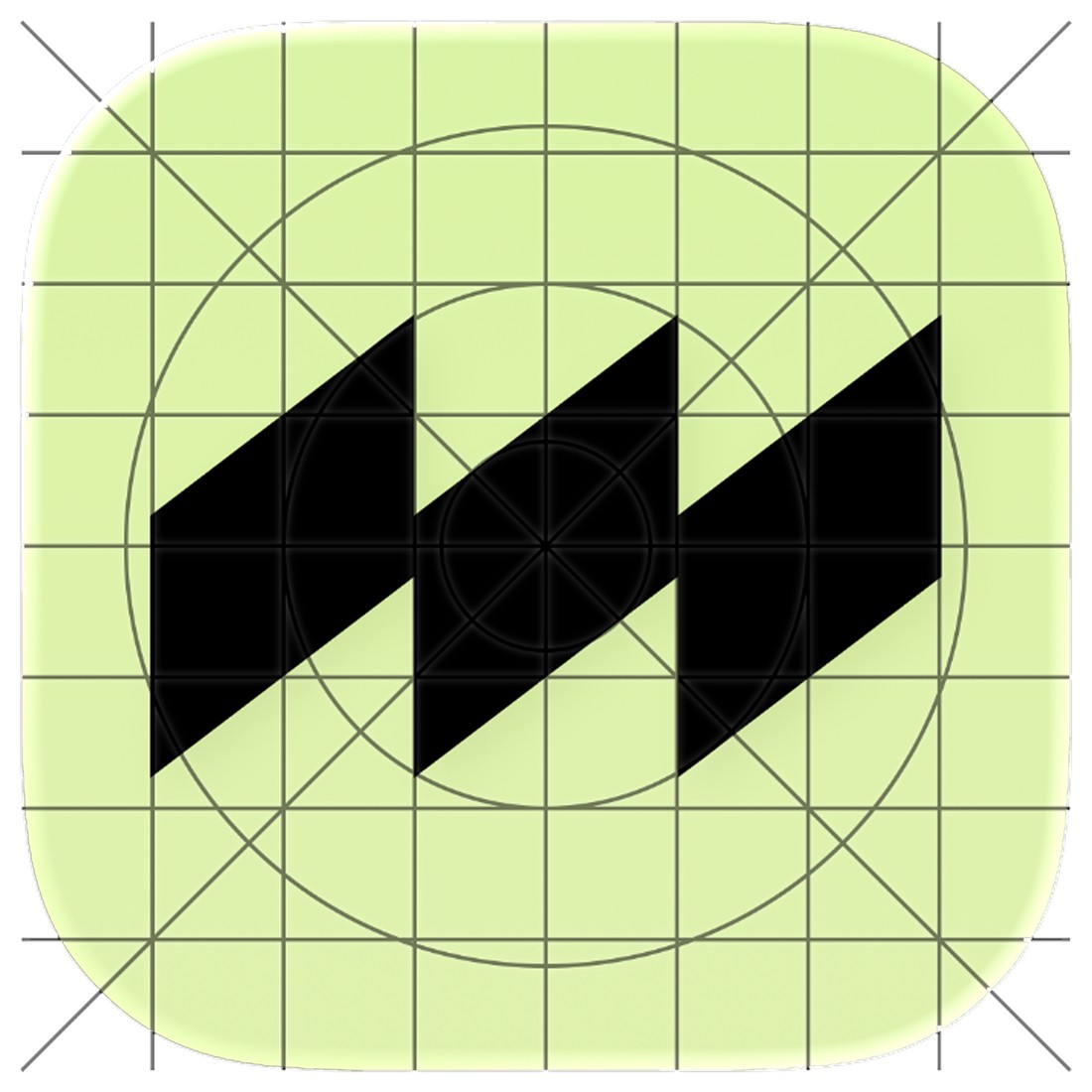Soundbeing app icon on its construction grid