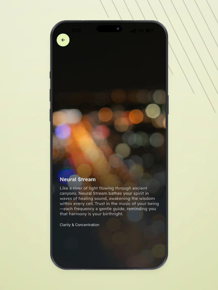 Neural Stream — a session screen